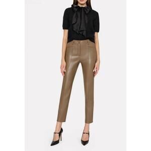 NEW MILLY bow fuzzy short sleeve sweater in black